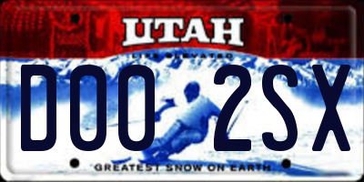 UT license plate D002SX