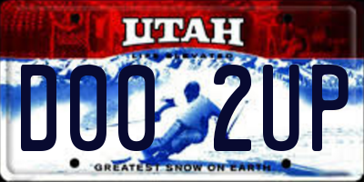 UT license plate D002UP