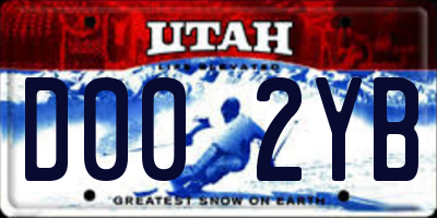 UT license plate D002YB