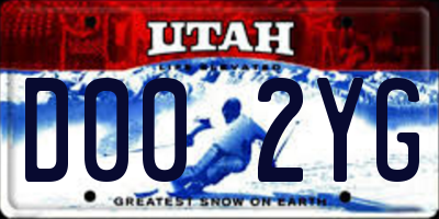 UT license plate D002YG
