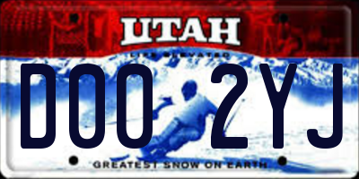 UT license plate D002YJ