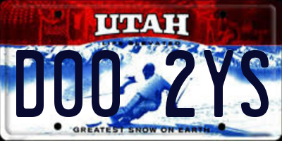 UT license plate D002YS