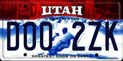 UT license plate D002ZK