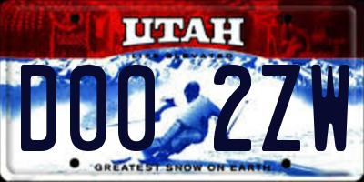 UT license plate D002ZW