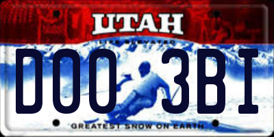 UT license plate D003BI