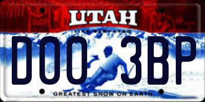 UT license plate D003BP