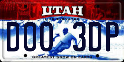 UT license plate D003DP