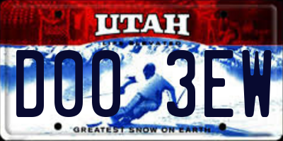 UT license plate D003EW