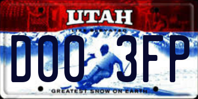 UT license plate D003FP