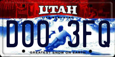 UT license plate D003FQ