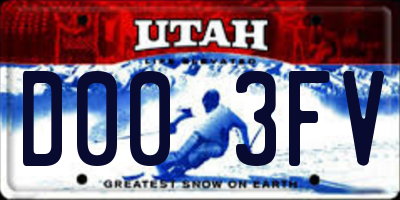 UT license plate D003FV