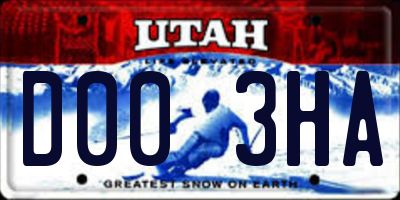 UT license plate D003HA