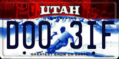UT license plate D003IF