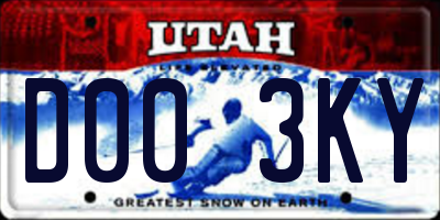 UT license plate D003KY