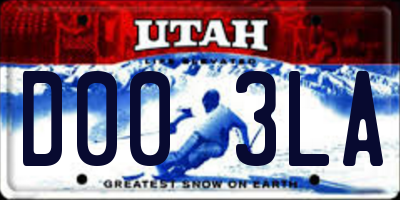 UT license plate D003LA