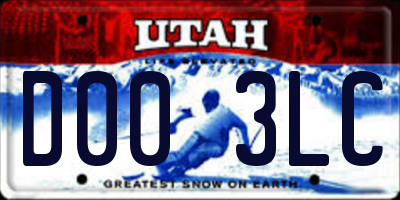 UT license plate D003LC