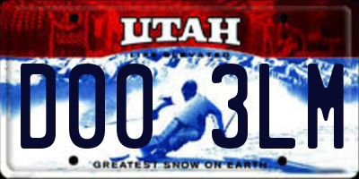 UT license plate D003LM