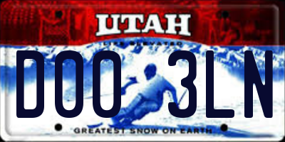 UT license plate D003LN