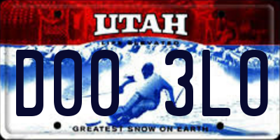 UT license plate D003LO