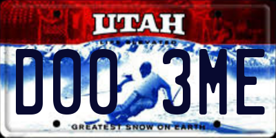 UT license plate D003ME