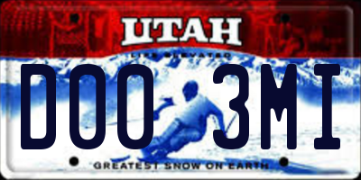 UT license plate D003MI