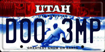 UT license plate D003MP