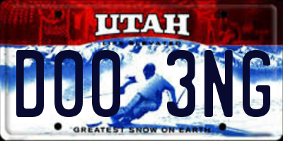UT license plate D003NG