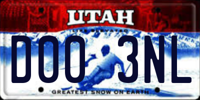 UT license plate D003NL