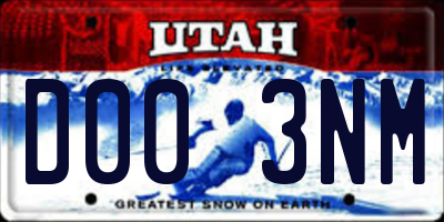 UT license plate D003NM