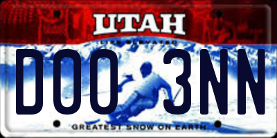 UT license plate D003NN