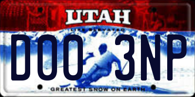 UT license plate D003NP