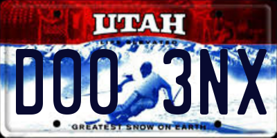 UT license plate D003NX