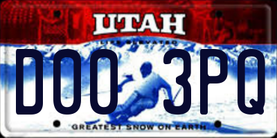UT license plate D003PQ