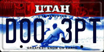 UT license plate D003PT