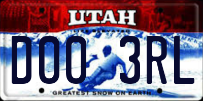 UT license plate D003RL