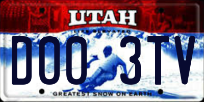 UT license plate D003TV