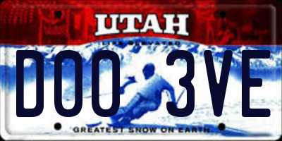 UT license plate D003VE