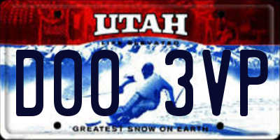 UT license plate D003VP