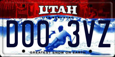 UT license plate D003VZ