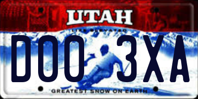 UT license plate D003XA