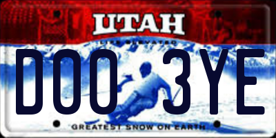 UT license plate D003YE