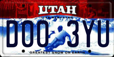 UT license plate D003YU