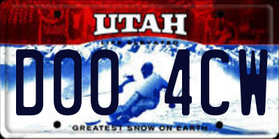UT license plate D004CW