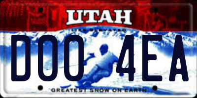 UT license plate D004EA