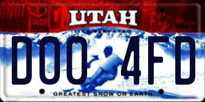 UT license plate D004FD