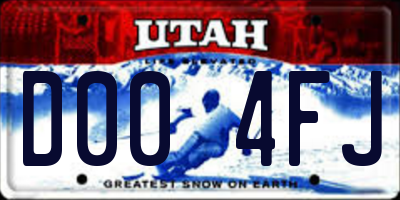 UT license plate D004FJ