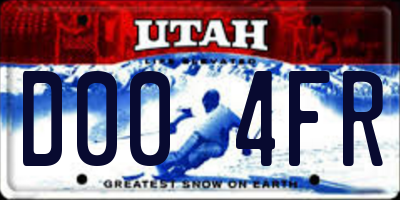 UT license plate D004FR