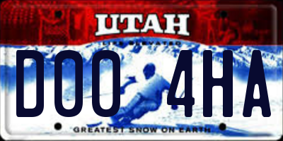 UT license plate D004HA