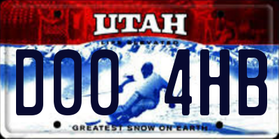 UT license plate D004HB