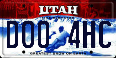 UT license plate D004HC